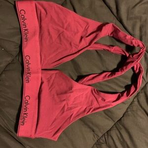 Red Medium Calvin Klein Cotton Bralette